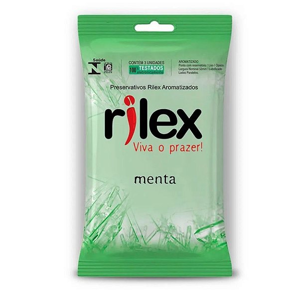 Preservativo Lubrificado Com Aroma De Menta Com 03 Unidades Rilex - Menta
