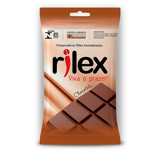 Preservativo Lubrificado Com Aroma De Chocolate 03 Unidades Rilex - Chocolate
