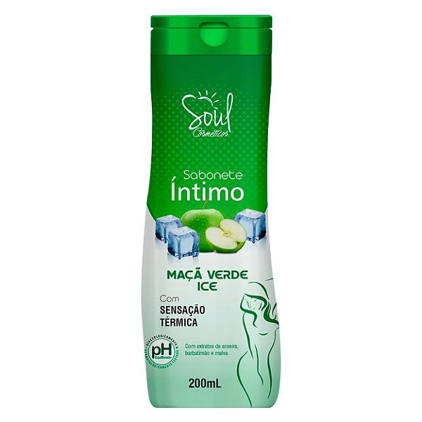 Sabonete íntimo Sensação Térmica 200ml Soul Cosméticos - Maçã Verde