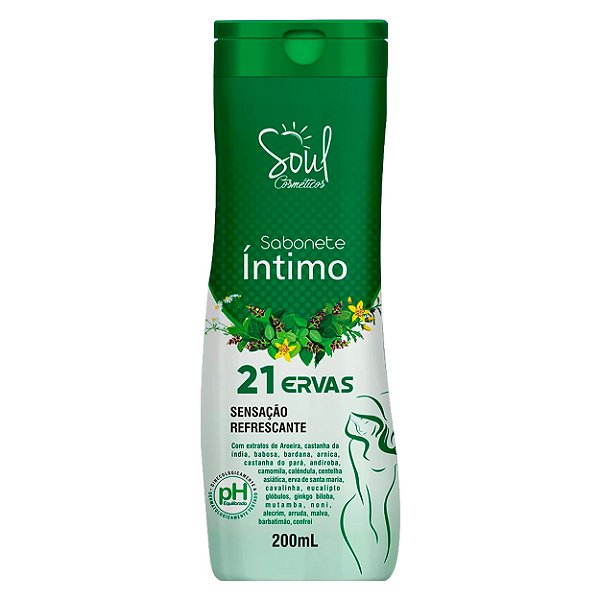 Sabonete íntimo Sensação Refrescante 200ml Soul Cosméticos - 21 Ervas