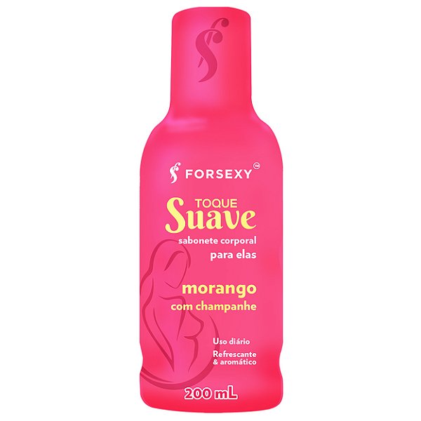 Toque Suave Sabonete Corporal 200ml For Sexy - Morango Com Champanhe