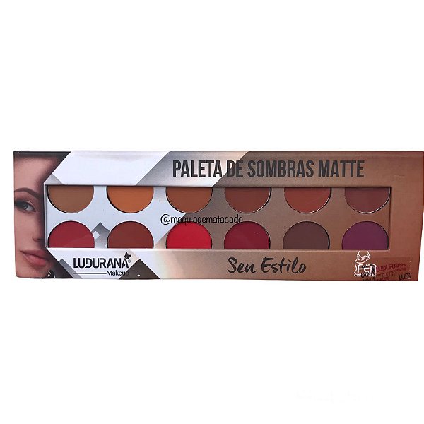 Paleta de Sombras Matte 12 Cores Seu Estilo Ludurana B00221