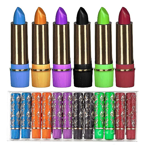 Batom 24 Horas Mágico Coloridos Bella Femme BF10016 Atacado Box 12 Unidades