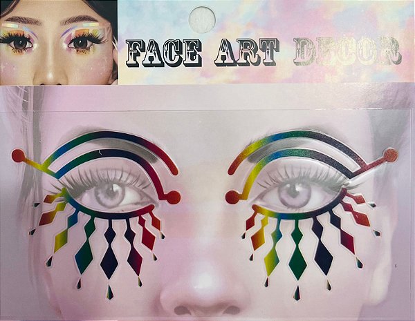 Adesivo Auto Colante Decoração Para Rosto Carnaval Modelo 08