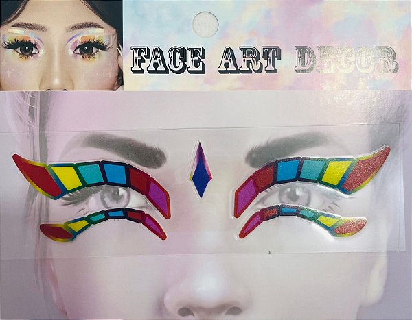 Adesivo Auto Colante Decoração Para Rosto Carnaval Modelo 09