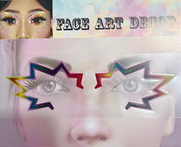 Adesivo Auto Colante Decoração Para Rosto Carnaval Modelo 10