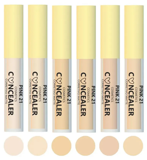 Kit 06 Unidades Corretivo Líquido Matte The Heart Concealer Pink 21 CS3544