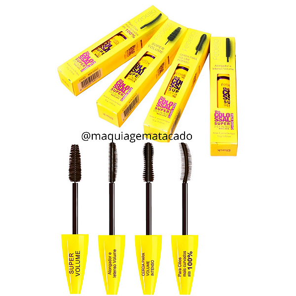 Kit 04 Unidades Máscara Para Cílios Á Prova D'Água The Colossal Febella MA3042 Rímel