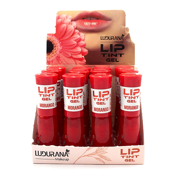 Lip Tint Gel Ludurana Morango B00179 Atacado Box 12 Unidades