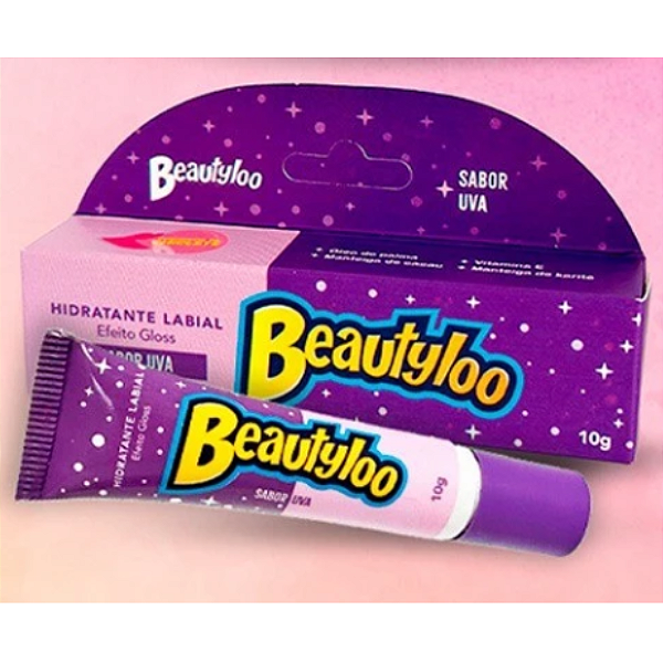 Hidratante Labial Efeito Gloss Cheirinho de Chiclete Beautyloo Sabor Uva FB467