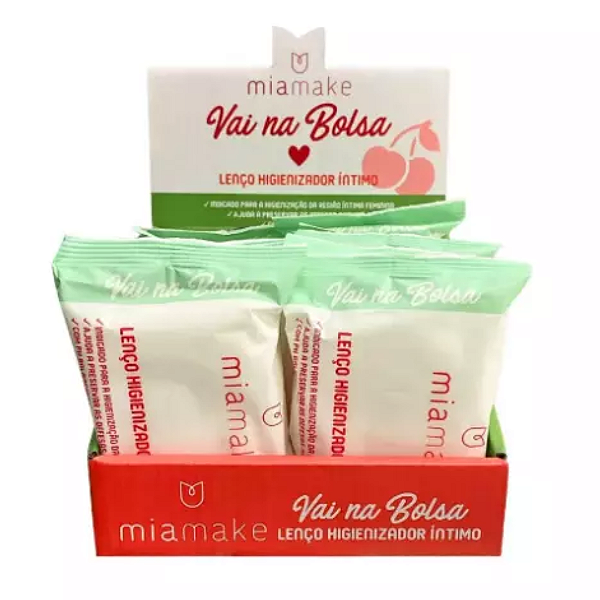 Lenço Higienizador Íntimo Vai na Bolsa Mia Make 465 Atacado Box 12 Unidades