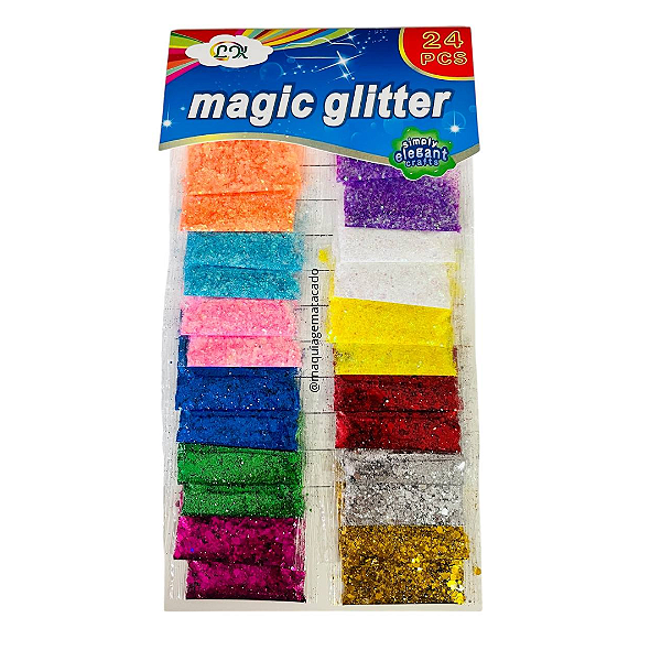 Cartela de Glitter Solto com 24 Unidades Cód HY89104
