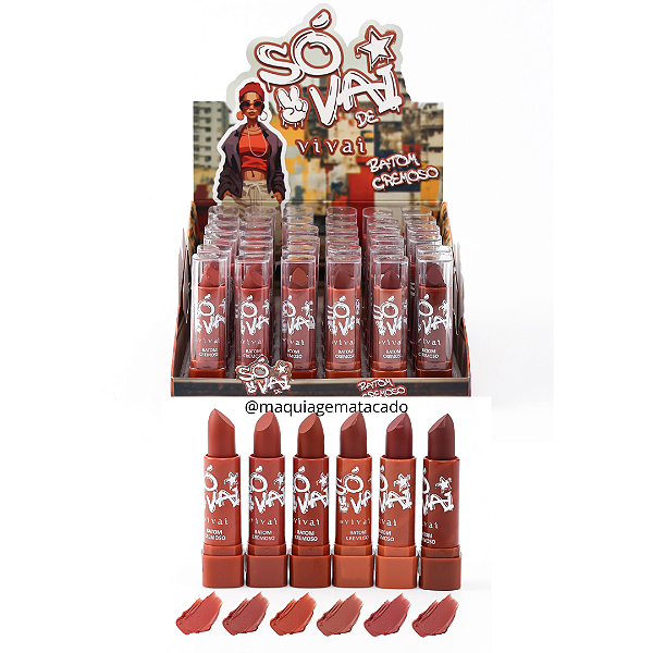Batom Cremoso Só Vai Vivai 3197 Grupo 01 Atacado Box 36 Unidades
