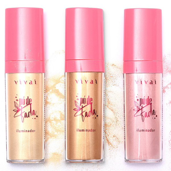 Kit 03 Unidades Pó de Fada Colors Pó Facial Iluminador Vivai 1053
