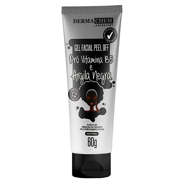 Gel Facial Peel Off Pró Vitamina B5 e Argila Negra Dermachem