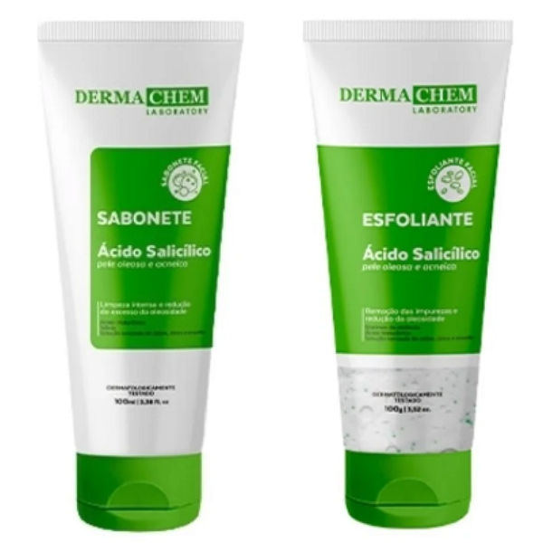 Kit Antioleosidade Ácido Salicílico Sabonete e Esfoliante Dermachem