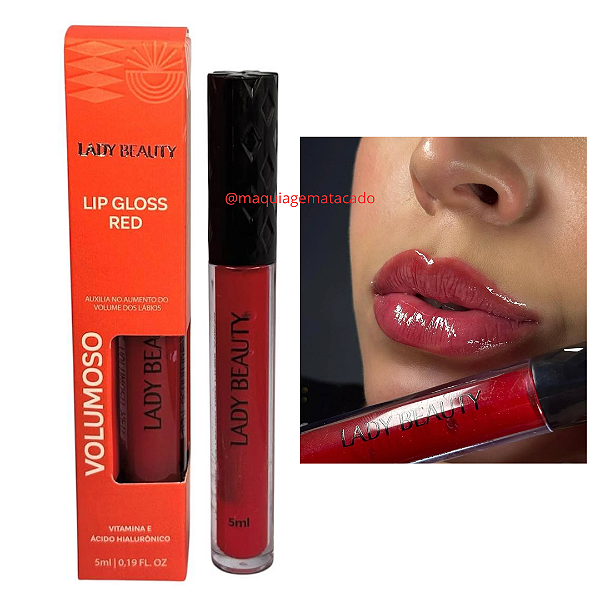 Lip Gloss Volumoso Red Lady Beauty L41
