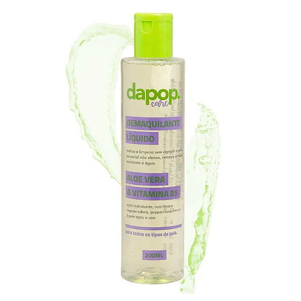 Demaquilante Líquido Aloe Vera e Vitamina B5 DaPop DP2335