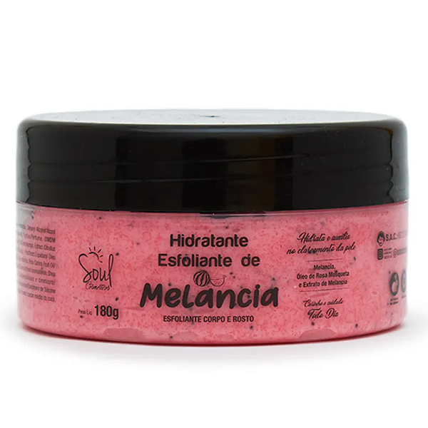 Hidratante Esfoliante de Melancia Corpo e Rosto Soul Cosméticos 180g