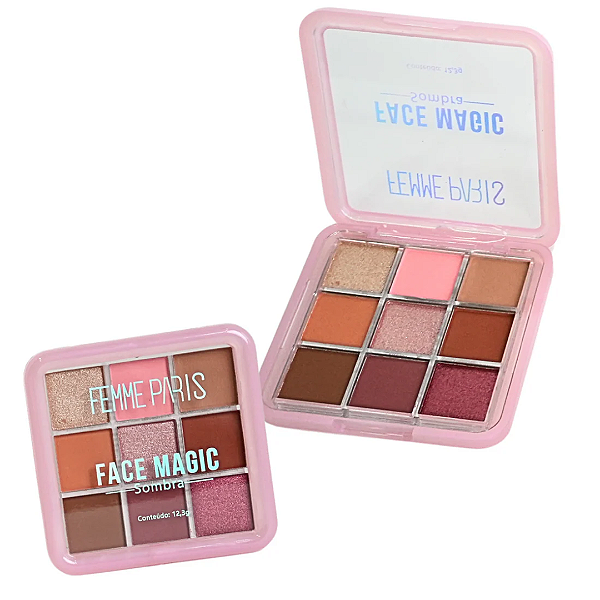 Paleta de Sombras 09 Cores Face Magic Femme Paris FR046 Cor 01