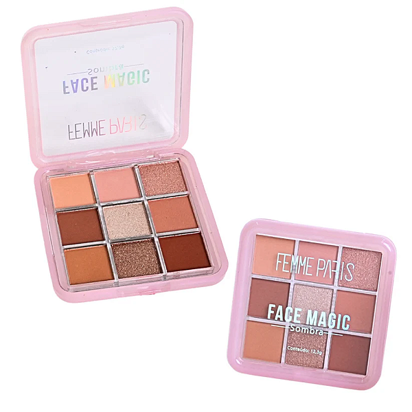 Paleta de Sombras 09 Cores Face Magic Femme Paris FR046 Cor 03