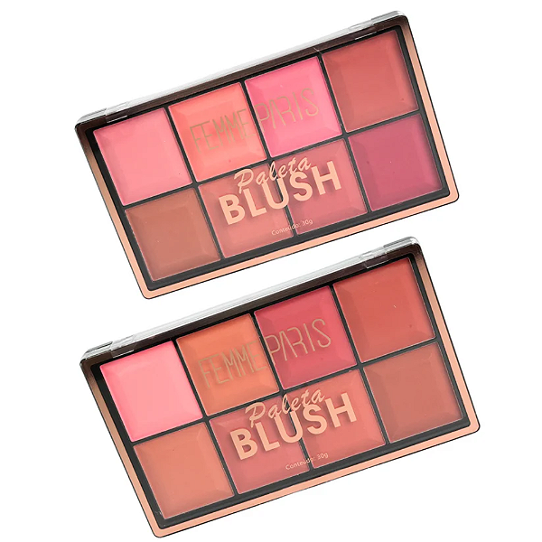 Kit 02 Unidades Paleta de Blush Cores 01 e 02 Femme Paris FR045
