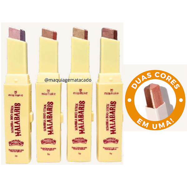 Kit 04 Unidades Sombra Duo Stick Malabaris Coleção Abracadabra Mia Make 557