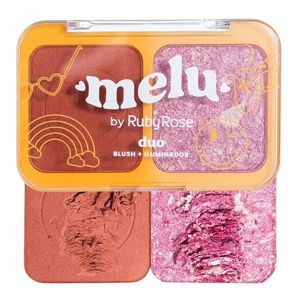 Duo Blush e Iluminador Melu by Ruby Rose RR1002 Cor 02