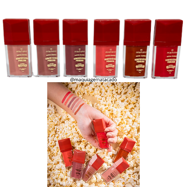 Kit 06 Unidades Batom Líquido Matte Respeitável Público Coleção Abracadabra Mia Make 546