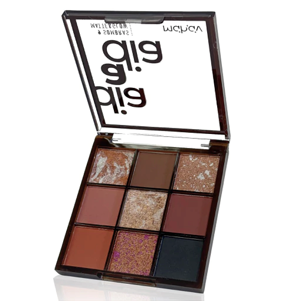Paleta de Sombras 9 Cores Matte e Glow Dia a Dia Mahav