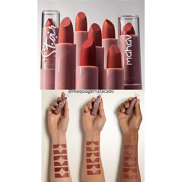 Kit 06 Unidades Batom Cremoso Star Mahav