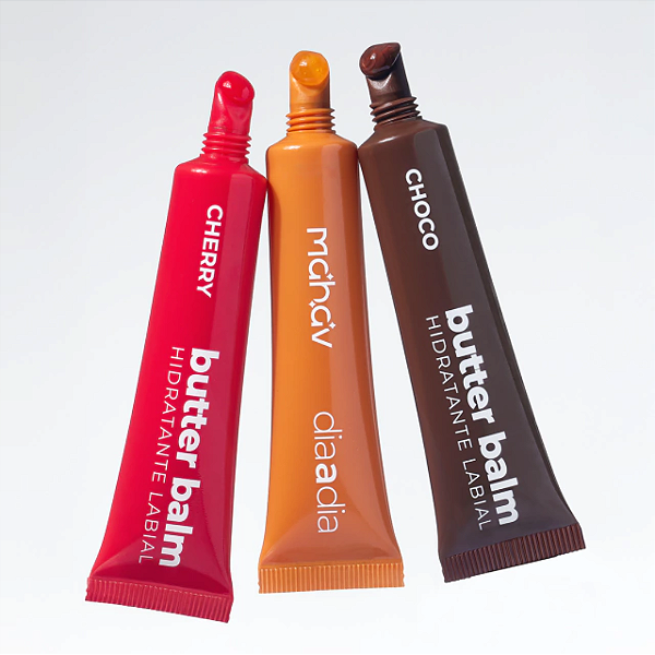 Kit 03 Unidades Butter Balm Hidratante Labial Dia a Dia Mahav