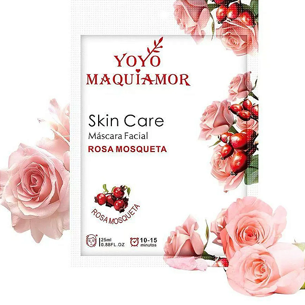 Máscara Facial Skin Care Yoyo Maquiamor Rosa Mosqueta YYM-1212-24