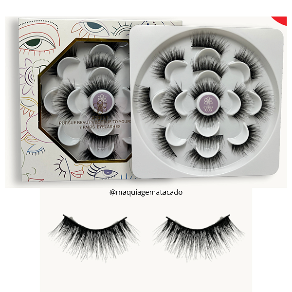 Cílios Postiços 07 Pares Dysilk Modelo 003