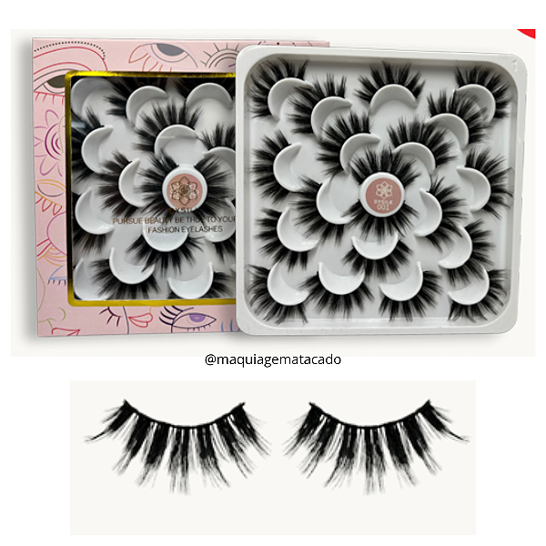 Cílios Postiços 10 Pares Dysilk Modelo 001