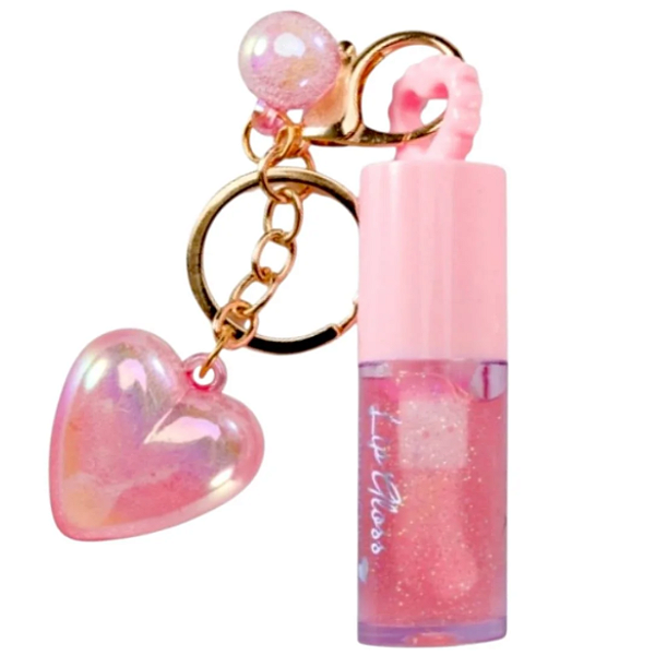 Lip Gloss com Chaveiro Coração LA1216 Cor 01