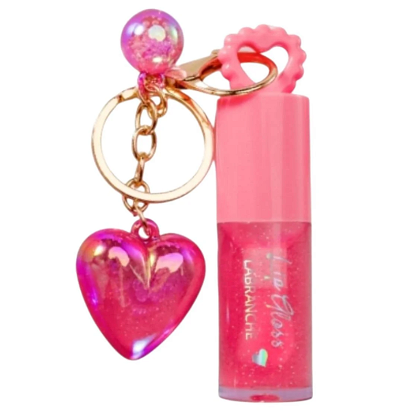 Lip Gloss com Chaveiro Coração LA1216 Cor 02