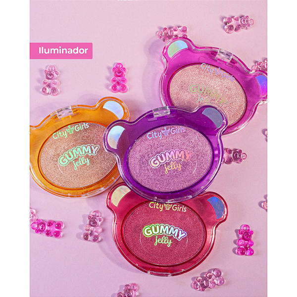 Kit 04 Unidades Iluminador Gummy Jelly City Girls CG403