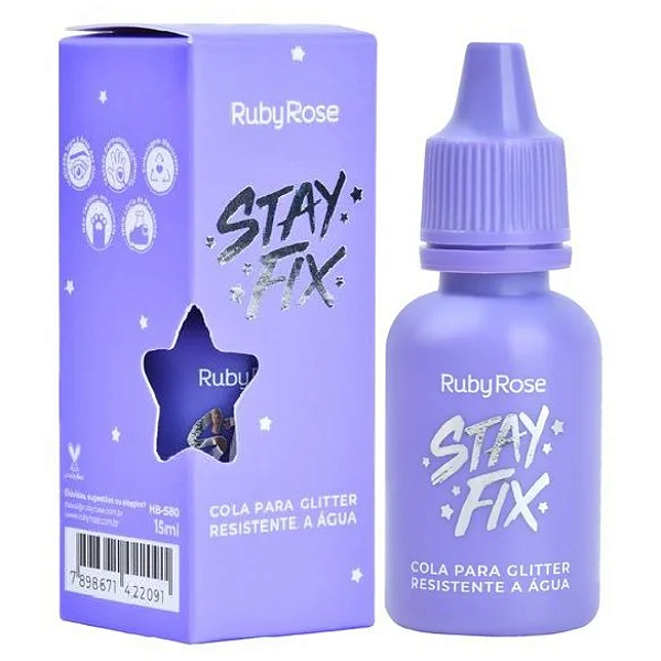 Cola Para Glitter Resistente à Água Stay Fix Ruby Rose HB584 VCTO 06/2026
