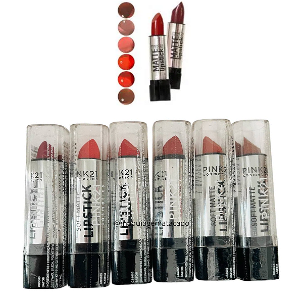 Kit 06 Unidades Batom Soft Matte Pink 21 CS3603-A
