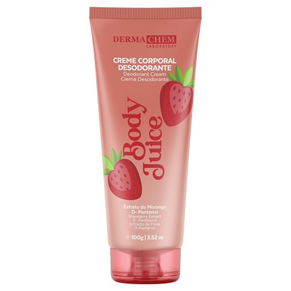 Creme Corporal Desodorante Body Juice Dermachem Morango DM913