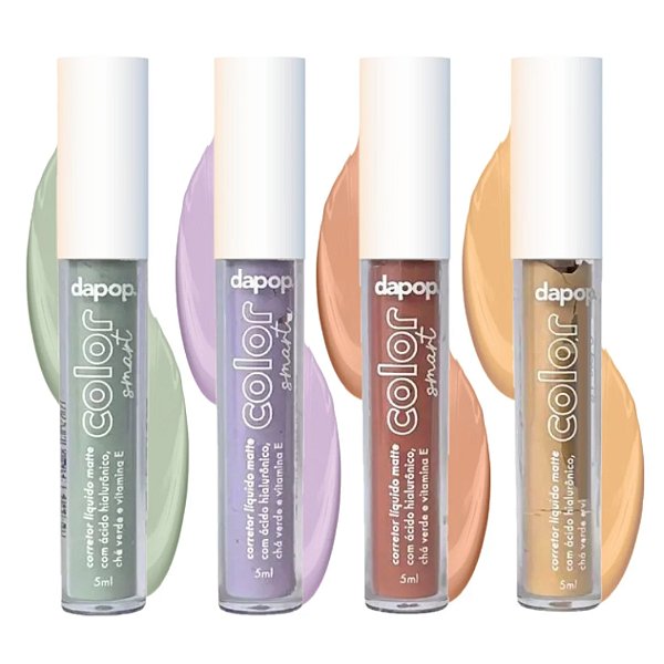 Kit 04 Unidades Corretivo Corretor Líquido Matte Color Smart Da Pop DP2297