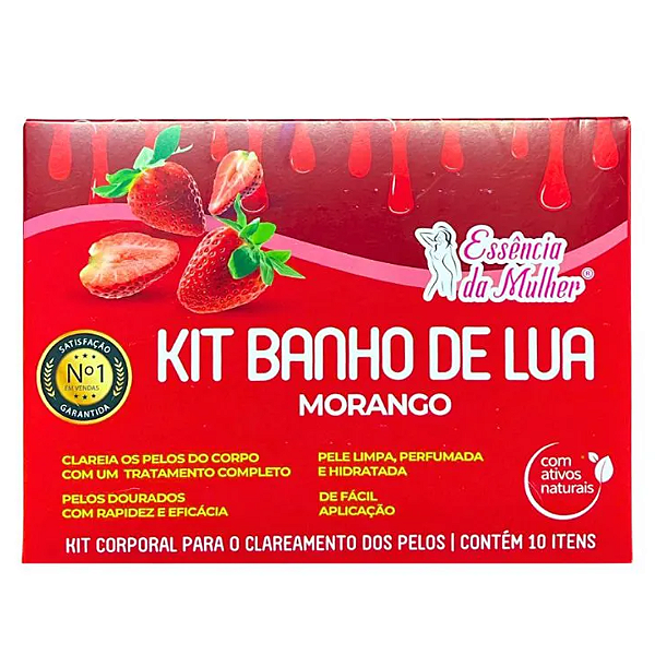 Kit Banho de Lua Clareamento dos Pelos Essência da Mulher Morango EM792