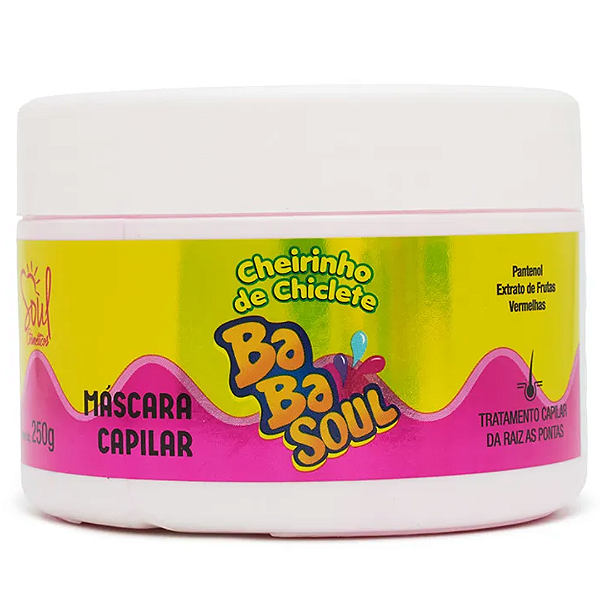 Máscara Capilar Cheirinho de Chiclete Babasoul Soul Cosméticos Tutti Frutti 250g SL404