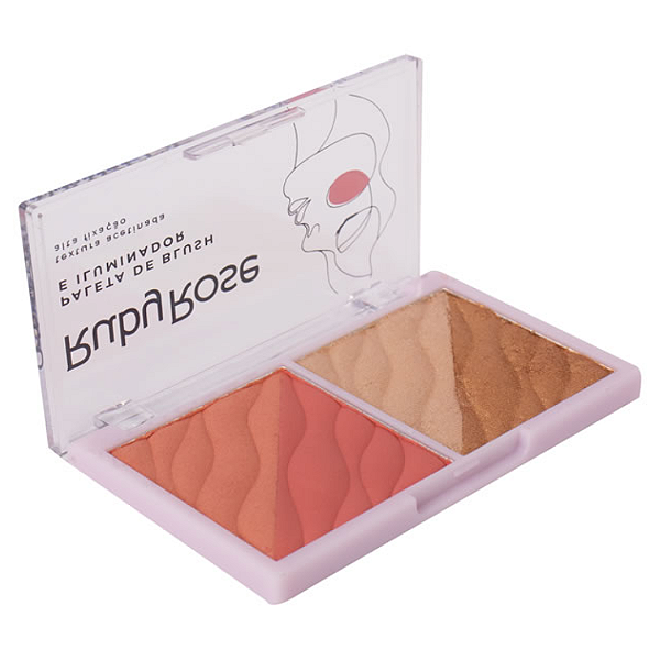 Paleta de Blush e Iluminador Ruby Rose HB7533-2 Fancy