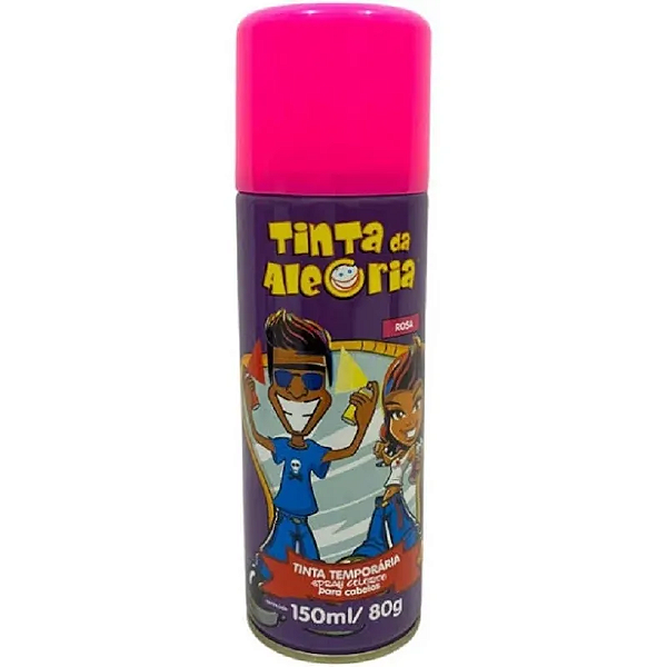 Tinta da Alegria Spray Colorido Para Cabelos Tinta Temporária 150ml Rosa