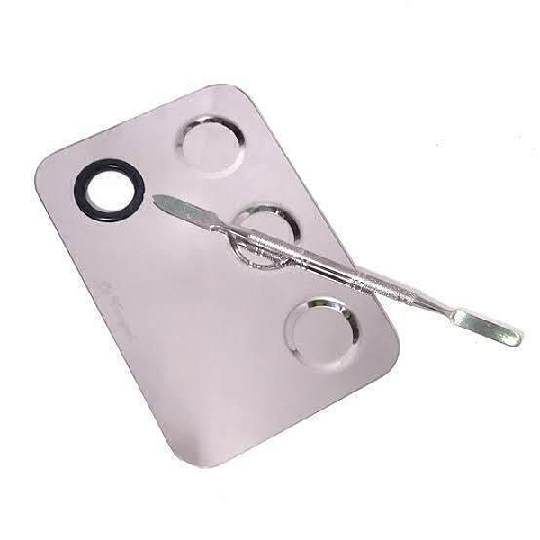 Placa e Espátula de Metal Para Mistura de Maquiagem QBM961