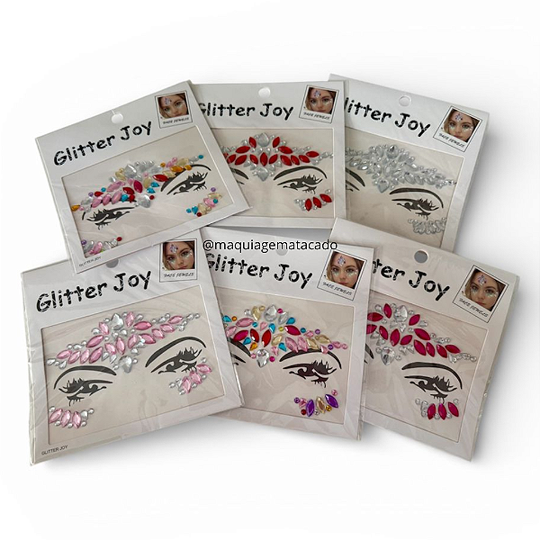 06 Cartelas Adesivo Auto Colante Para Rosto Carnaval Modelo 03