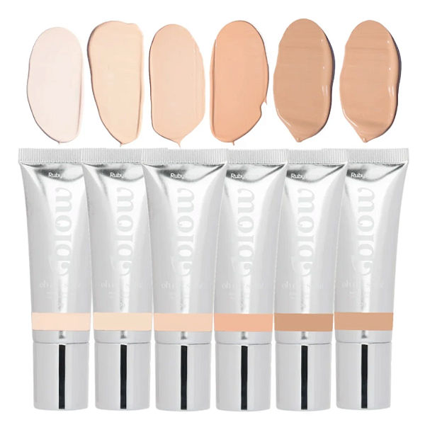 Kit 06 Unidades Base Líquida Oh My Skin Blow Ruby Rose HBM303 Cores 10 ao 60