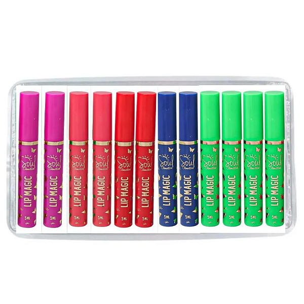 Gloss Lip Magic Soul Cosméticos Atacado Box 12 Unidades SL060 4ml cada